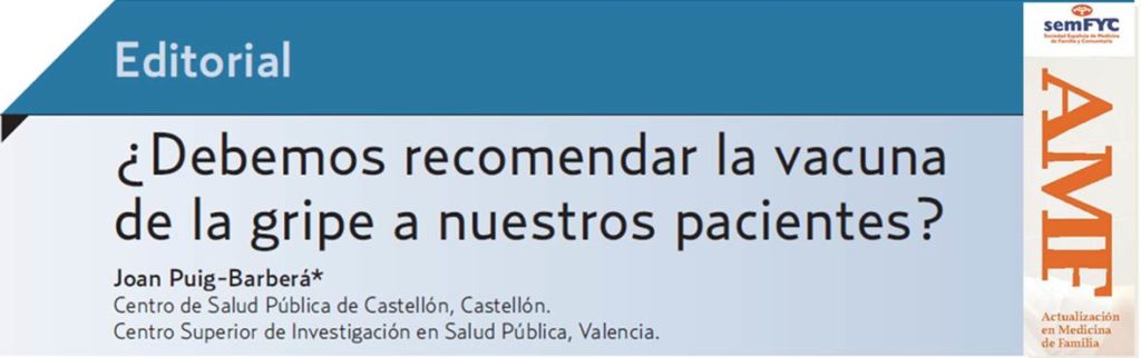 ¿Debemos recomendar la vacuna de la gripe a nuestros pacientes?
