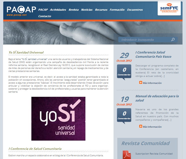 La nueva web del PACAP, más actual y más funcional