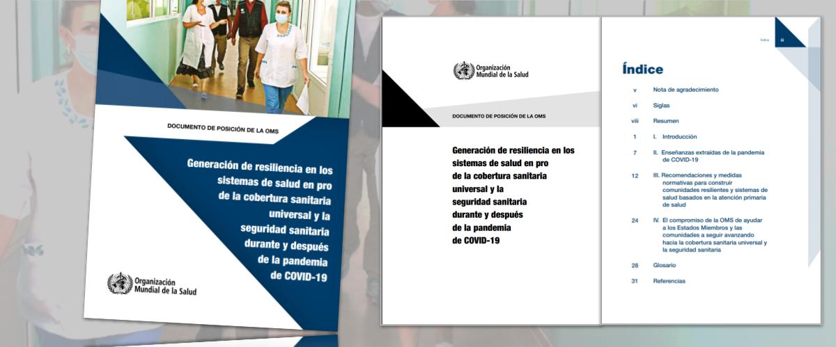 OMS: Generando resiliencia en los sistemas de salud en pro de la cobertura sanitaria universal y la seguridad sanitaria durante y después de la pandemia de COVID-19