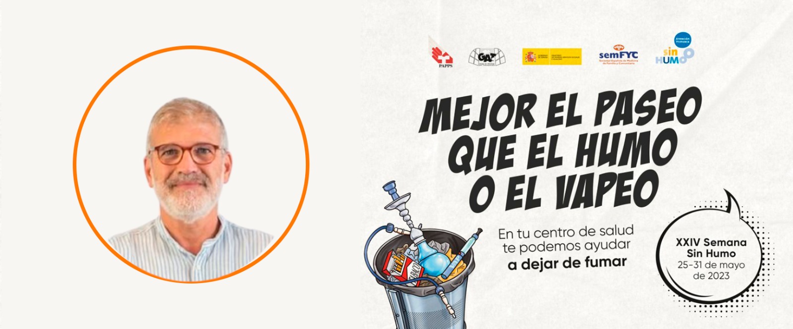 La semFYC otorga el Premio Sin Humo a Esteve Fernández, Director del Centro Colaborador de la OMS por el Control del Tabaco, y Jefe del Programa de Prevención y Control del Cáncer y de la Unidad de Control del Tabaco del ICO