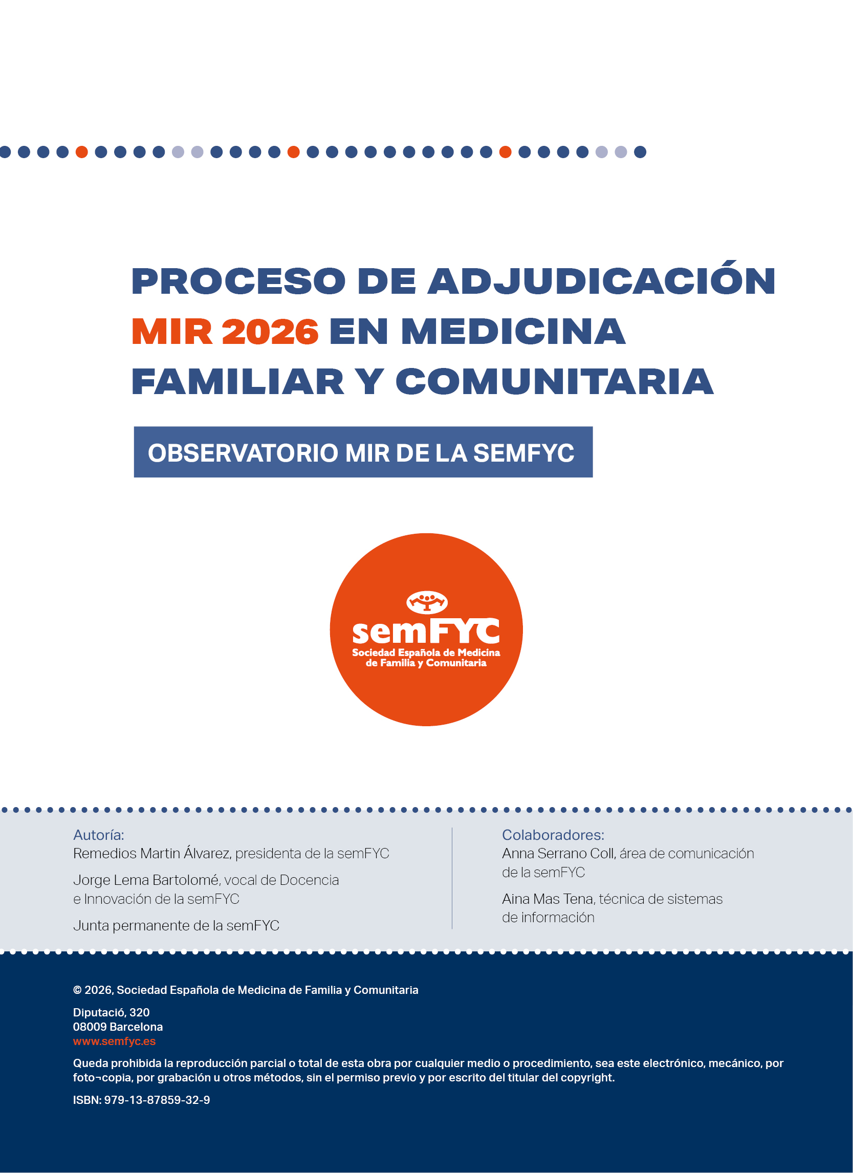 Proceso de adjudicación MIR 2026 en Medicina Familiar y Comunitaria 