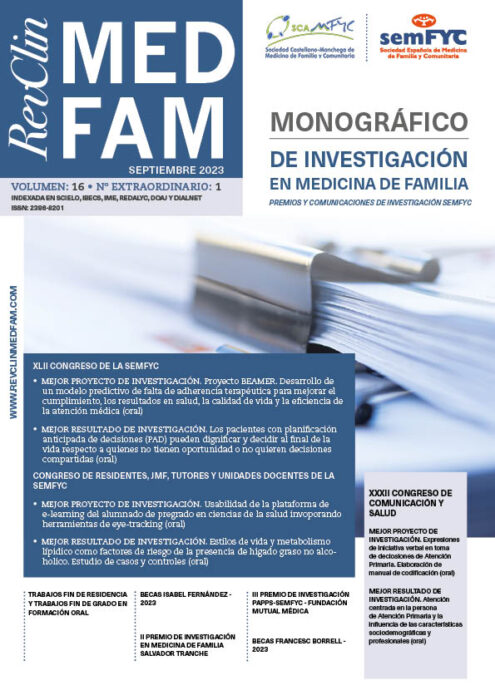 Nuevo monográfico en la Revista Clínica de Medicina de familia: premios e investigaciones destacadas
